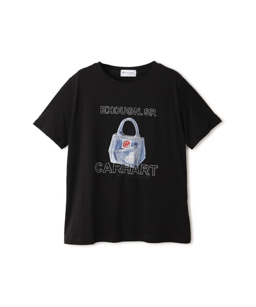 Jayro(ジャイロ)の「バッグプリントロゴTシャツ(Tシャツ/カットソー・レディース・ブラック系/ホワイト系・F)」の4枚目の写真