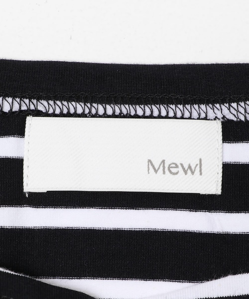 Mewl シャツスリーブボーダーTOPS tシャツ Mewl シャツスリーブ