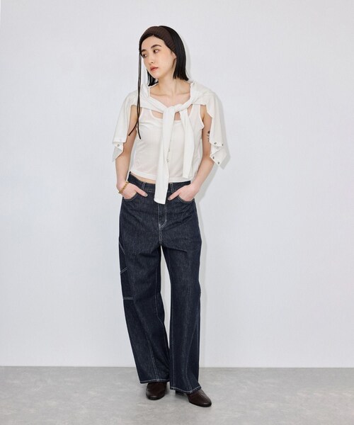 ADAM ET ROPE'(アダムエロペ)の「ワークデニムパンツ(デニムパンツ・レディース・キナリ系/ネイビー・36/38)」の17枚目の写真