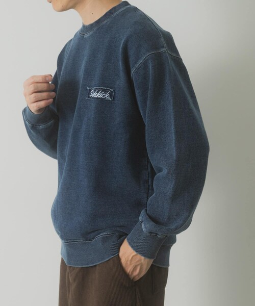 ITEMS URBANRESEARCH（アイテムズ アーバンリサーチ）の「ワンポイント刺繍スウェットデニムトップス（スウェット・メンズ・BLU/NVY/BLK・M/L）」の18枚目の写真