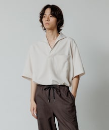 ADAM ET ROPE'（アダムエロペ）の「【WEB限定】リネンライク フロントタック スキッパーシャツ / 防シワ / ユニセックス（シャツ/ブラウス・レディース）」