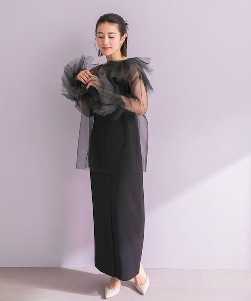 URBAN RESEARCH ROSSO（アーバンリサーチロッソ）の「ANDRESD　BLOOMING TULLE DRESS（ワンピース・レディース・L.BLUE/OLIVE/BLACK・36/38）」の9枚目の写真