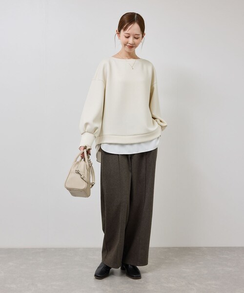 ROPE' PICNIC（ロペピクニック）の「カルゼダンボールレイヤードプルオーバー（Tシャツ/カットソー・レディース・チャコール/グレー系/キナリ・F）」の16枚目の写真