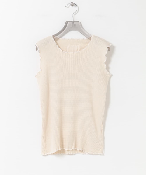 URBAN RESEARCH（アーバンリサーチ）の「V::ROOM　WAFFLE RIB COMBO TANKTOP（タンクトップ・レディース・BLACK/NATURAL・2/4）」の2枚目の写真