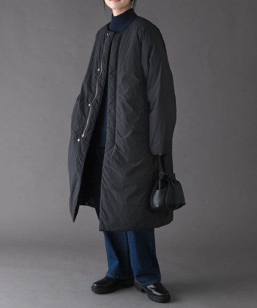 FORK&SPOON　SORONAノーカラーコート