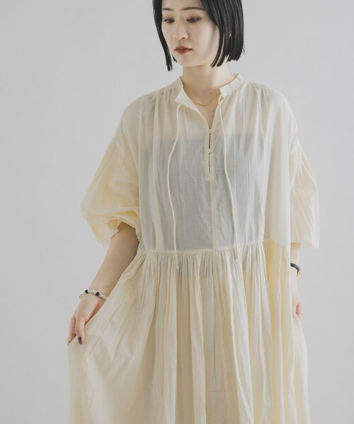 THE GOODLAND MARKET（ザグッドランドマーケット）の「FANAKA　ロングドレス（ワンピース・レディース・OFF WHITE/BLACK/BLUE・Free）」の7枚目の写真