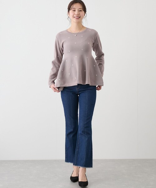 Jayro(ジャイロ)の「ドット刺繍ニット(ニット/セーター・レディース・ブラック/オフホワイト/ピンク・M)」の22枚目の写真