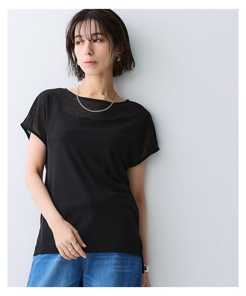nissen（ニッセン）の「ひんやり涼しいシアースラブフレンチスリーブプルオーバー（UVカット・接触冷感）＜大きいサイズ有＞（Tシャツ/カットソー・レディース・オフホワイト/グレーベージュ/ピンク/黒/ロイヤルブルー・S/M/L/LL/3L/4L/5L/6L/8L/10L）」の21枚目の写真