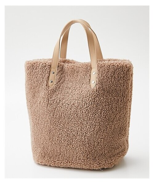 nissen（ニッセン）の「polka polka(ポルカポルカ)ボアトートバッグ（A4対応）（トートバッグ・メンズ・アイボリー/ブラック/モカ/グレーベージュ/ヒョウ柄/カウ/ブラック/カウ/ブラウン・Y）」の6枚目の写真