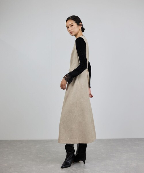 ROPE'（ロペ）の「レース袖シアーベロアカットソー/イージーケア（Tシャツ/カットソー・レディース・ブラック/ブラウン/ピンク系・F）」の7枚目の写真