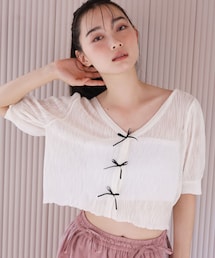 one after another NICE CLAUP | リボンシアーカーディガン(カーディガン/ボレロ)