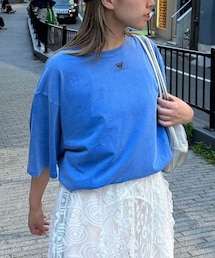 CIAOPANIC | 【ユニセックス】ピグメント加工ワンポイント刺繍Tシャツ(Tシャツ/カットソー)