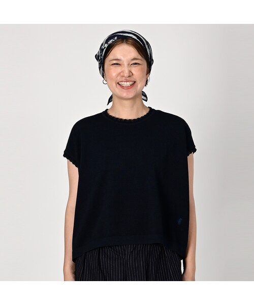 45R(フォーティファイブアール)の「カノコニットソーのMキャミ(インディゴ)(トップス・レディース・73-R45 濃/93-45 濃・00-M/04-XL)」の4枚目の写真