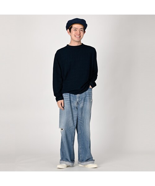 45R天竺の908オーシャンTシャツ（インディゴ 濃）: WOMEN｜45R