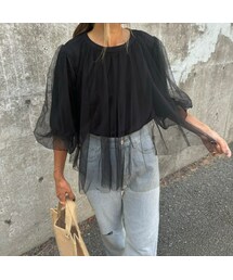 copine | チュールTシャツ(ブラック)(Tシャツ/カットソー)