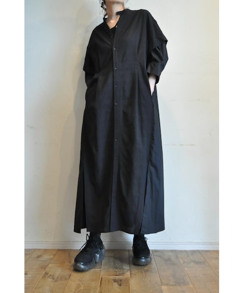 --（--）の「レイヤードワンピース（シャツワンピース・レディース・ホワイト/グリーン/ブラック・one）」の2枚目の写真