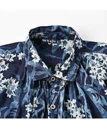 【美品】45R　フォーティーファイブアール　 シオンプリントのくしゅくしゅドレス 45R（フォーティファイブアール）の「シオンプリントのくしゅく