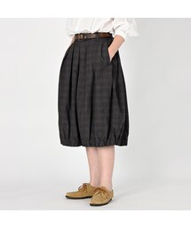 45r  撚杢コットンツイードのキュロットスカート 45R 撚杢コットンツイードのキュロットスカート