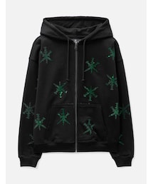 Black / Green Dagger Embroidery Hoodie