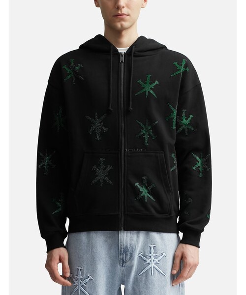 UNKNOWN.(アンノウン)の「Black / Green Dagger Embroidery Hoodie(その他・メンズ・Black, Green・S/M/L/XL)」の3枚目の写真