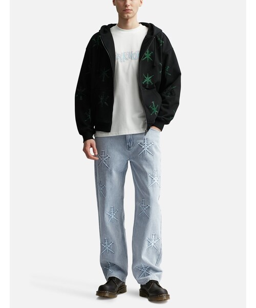 UNKNOWN.(アンノウン)の「Black / Green Dagger Embroidery Hoodie(その他・メンズ・Black, Green・S/M/L/XL)」の5枚目の写真