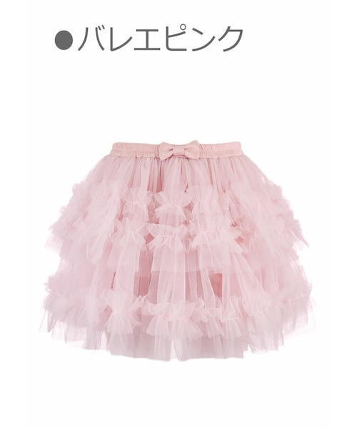 Bobon21（ボボンニジュウイチ）の「ふんわりシアー感チュールスカート-全２色-（スカート・レディース・ホワイト/ピンク・S/M/L）」の2枚目の写真