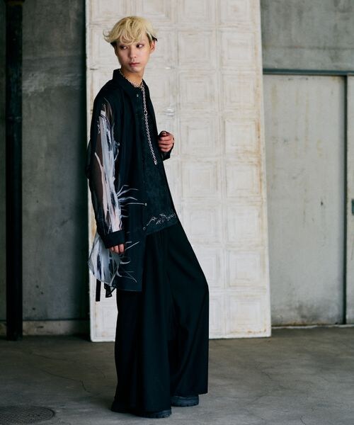 HARE（ハレ）の「2Pノースリーブジャケット＊タックワイドパンツ
