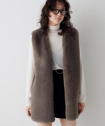 Whim Gazette（ウィムガゼット）の「【THE PAUSE】ファーVネックジレ