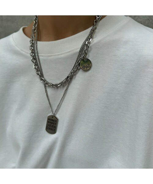 copine(コピン)の「1892プレート&チェーンネックレス(ネックレス・レディース・シルバー・ワンサイズ)」の1枚目の写真