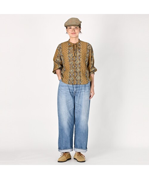 45R フォーティーファイブアール ペイズリードットストライプリボン ブラウス 45R（フォーティファイブアール）の「ペイズリードットストライプの