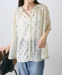 PUAL CE CIN（ピュアルセシン）の「ドットシフォンブラウス（トップス）」