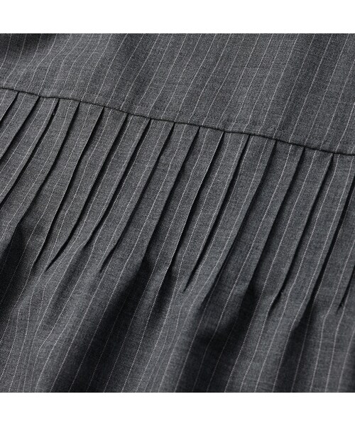 45R アルパカ100% ニット ワンピース フォーティーファイブアール グレー 45R（フォーティファイブアール）の「梳毛ウールのピンタックドレス