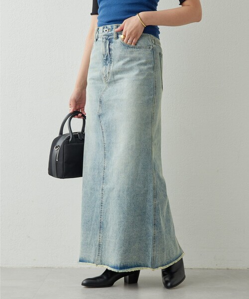 GALLARDAGALANTE（ガリャルダガランテ）の「デニムスカート（デニムスカート・レディース・グレージュ/ブルー・0/1）」の2枚目の写真