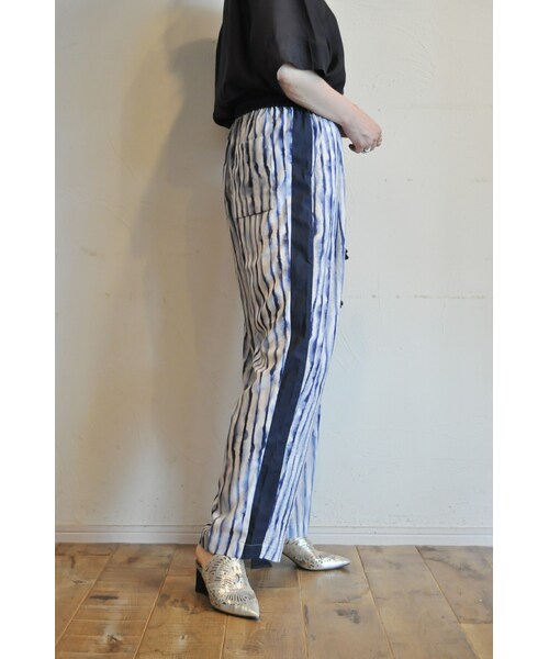 --（--）の「ストライプイージーパンツ（その他パンツ・レディース・ベージュ/ブルー・one）」の2枚目の写真