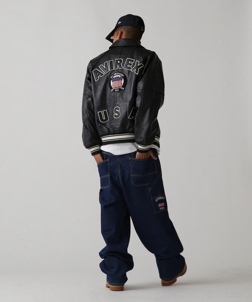 AVIREX（アヴィレックス）の「LIGHT SIGNATURE VARSITY JACKET/ライト シグネチャー バーシティー ジャケット（ジャケット/アウター・ブラック/ピンク/ライトブルー/グリーン/オレンジ/エクリュ・M/L/XL/2XL）」の14枚目の写真