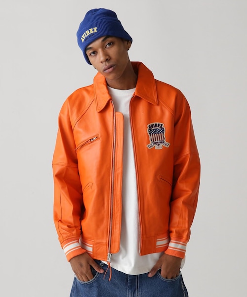 AVIREX（アヴィレックス）の「LIGHT SIGNATURE VARSITY JACKET/ライト シグネチャー バーシティー ジャケット（ジャケット/アウター・ブラック/ピンク/ライトブルー/グリーン/オレンジ/エクリュ・M/L/XL/2XL）」の6枚目の写真