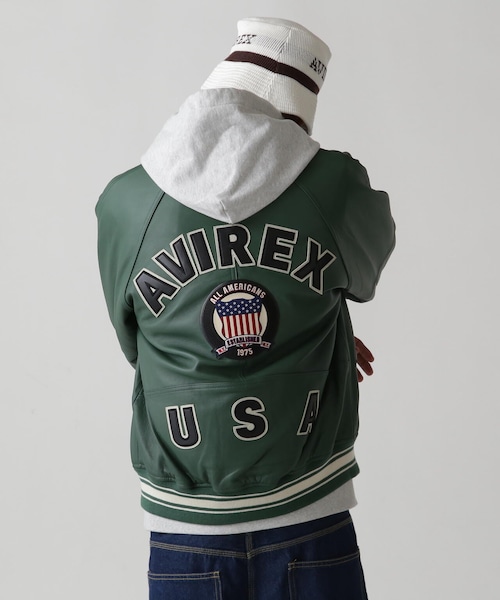 AVIREX（アヴィレックス）の「LIGHT SIGNATURE VARSITY JACKET/ライト シグネチャー バーシティー ジャケット（ジャケット/アウター・ブラック/ピンク/ライトブルー/グリーン/オレンジ/エクリュ・M/L/XL/2XL）」の5枚目の写真