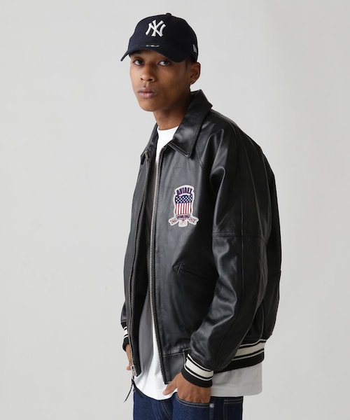 AVIREX（アヴィレックス）の「LIGHT SIGNATURE VARSITY JACKET/ライト シグネチャー バーシティー ジャケット（ジャケット/アウター・ブラック/ピンク/ライトブルー/グリーン/オレンジ/エクリュ・M/L/XL/2XL）」の2枚目の写真
