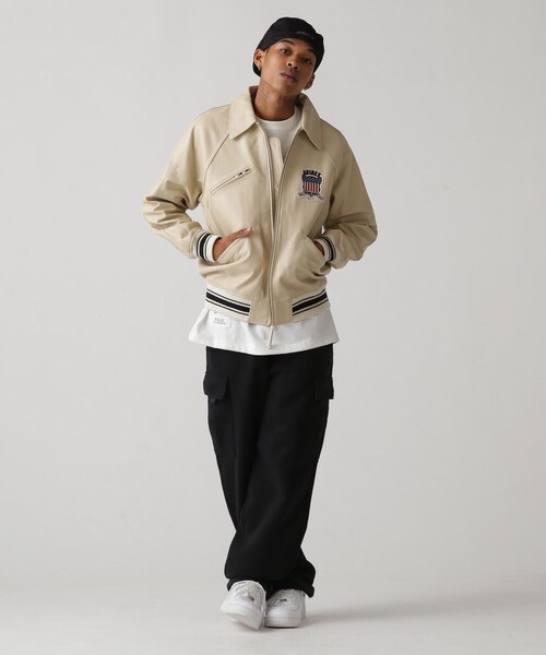 AVIREX（アヴィレックス）の「LIGHT SIGNATURE VARSITY JACKET/ライト シグネチャー バーシティー ジャケット（ジャケット/アウター・ブラック/ピンク/ライトブルー/グリーン/オレンジ/エクリュ・M/L/XL/2XL）」の9枚目の写真