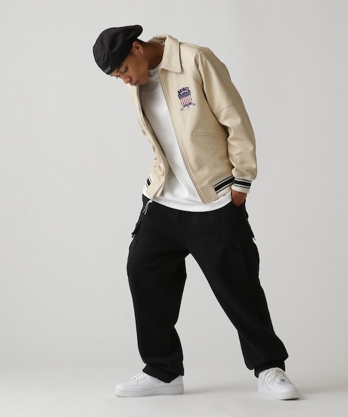 AVIREX（アヴィレックス）の「LIGHT SIGNATURE VARSITY JACKET/ライト シグネチャー バーシティー ジャケット（ジャケット/アウター・ブラック/ピンク/ライトブルー/グリーン/オレンジ/エクリュ・M/L/XL/2XL）」の10枚目の写真