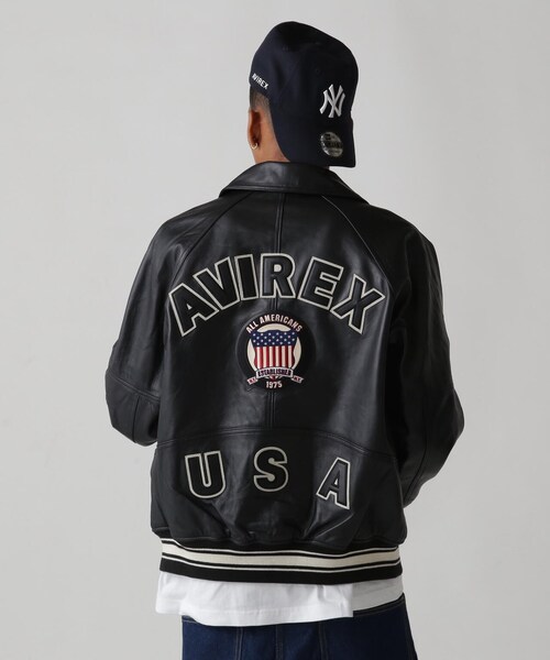 AVIREX（アヴィレックス）の「LIGHT SIGNATURE VARSITY JACKET/ライト シグネチャー バーシティー ジャケット（ジャケット/アウター・ブラック/ピンク/ライトブルー/グリーン/オレンジ/エクリュ・M/L/XL/2XL）」の16枚目の写真