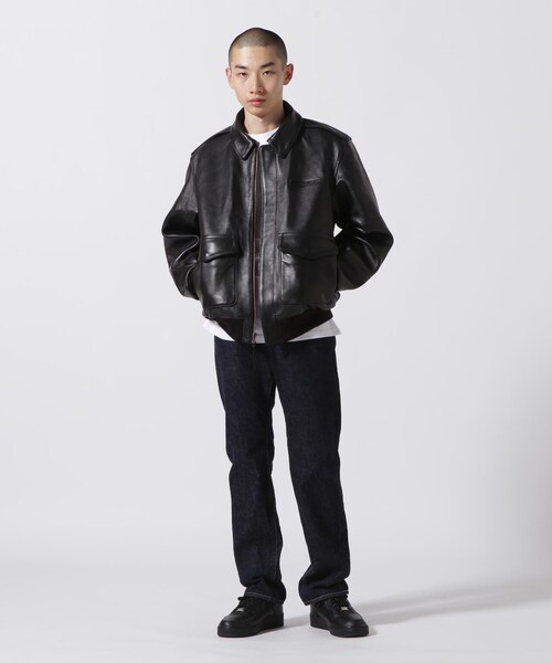 AVIREX（アヴィレックス）の「A-2 FLIGHT JACKET ANTIQUE LANB / A-2 フライトジャケット アンティークラム / AVIREX（ジャケット/アウター・ブラック/ブラウン・36/38/40/42/44）」の7枚目の写真