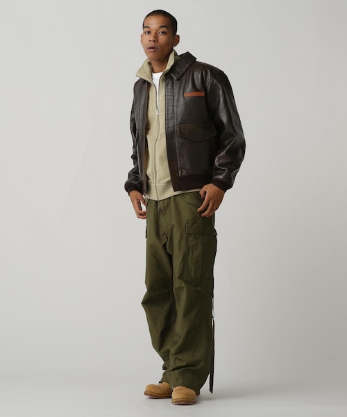 AVIREX（アヴィレックス）の「A-2 FLIGHT JACKET ANTIQUE LANB / A-2 フライトジャケット アンティークラム / AVIREX（ジャケット/アウター・ブラック/ブラウン・36/38/40/42/44）」の10枚目の写真