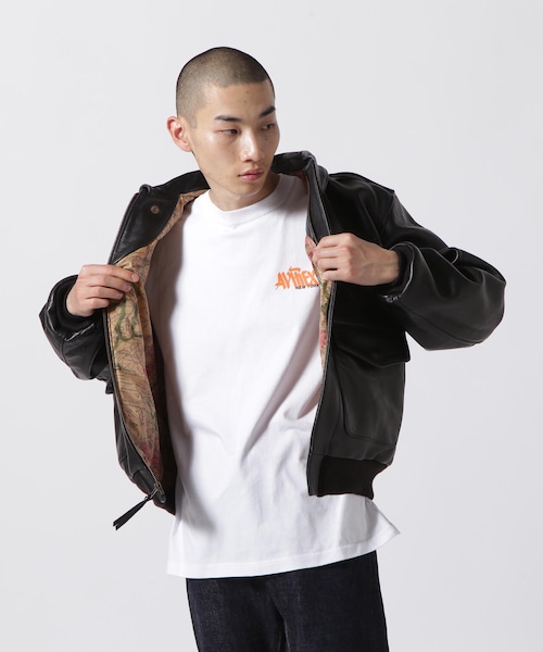 AVIREX（アヴィレックス）の「A-2 FLIGHT JACKET ANTIQUE LANB / A-2 フライトジャケット アンティークラム / AVIREX（ジャケット/アウター・ブラック/ブラウン・36/38/40/42/44）」の6枚目の写真