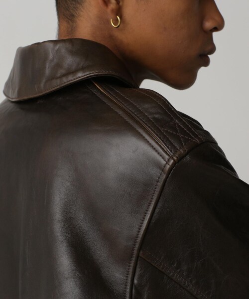 AVIREX（アヴィレックス）の「A-2 FLIGHT JACKET ANTIQUE LANB / A-2 フライトジャケット アンティークラム / AVIREX（ジャケット/アウター・ブラック/ブラウン・36/38/40/42/44）」の15枚目の写真