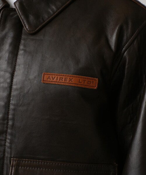 AVIREX（アヴィレックス）の「A-2 FLIGHT JACKET ANTIQUE LANB / A-2 フライトジャケット アンティークラム / AVIREX（ジャケット/アウター・ブラック/ブラウン・36/38/40/42/44）」の16枚目の写真