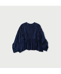 インドカディレースの四角ブラウス(藍) 03-L73-藍ダンガリー インドカディレースの四角ブラウス(藍) 03-L73-藍ダンガリー 45R