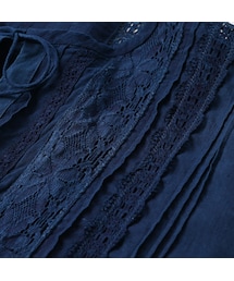 藍　カディレースブラウス 45R（フォーティファイブアール）の「藍インドカディのレースde