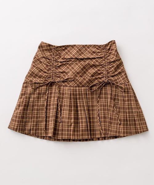 OLIVE des OLIVE（オリーブデオリーブ）の「ドロストヨークミニプリーツスカート（スカート・レディース・ベージュ/チャコールグレー/ブラック/ブラウン系その他・FREE）」の4枚目の写真