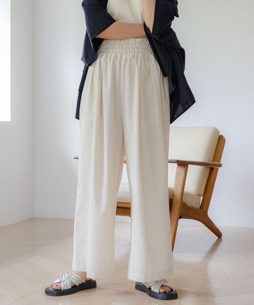 LEPSIM（レプシィム）の「スラックスギャザーワイドパンツ（フォーマルスーツ/小物・レディース・アイボリー08/ブラック09/グレー15/ベージュ52/ブラウン58(新色)/ブルーグリーン82・FREE SIZE）」の10枚目の写真
